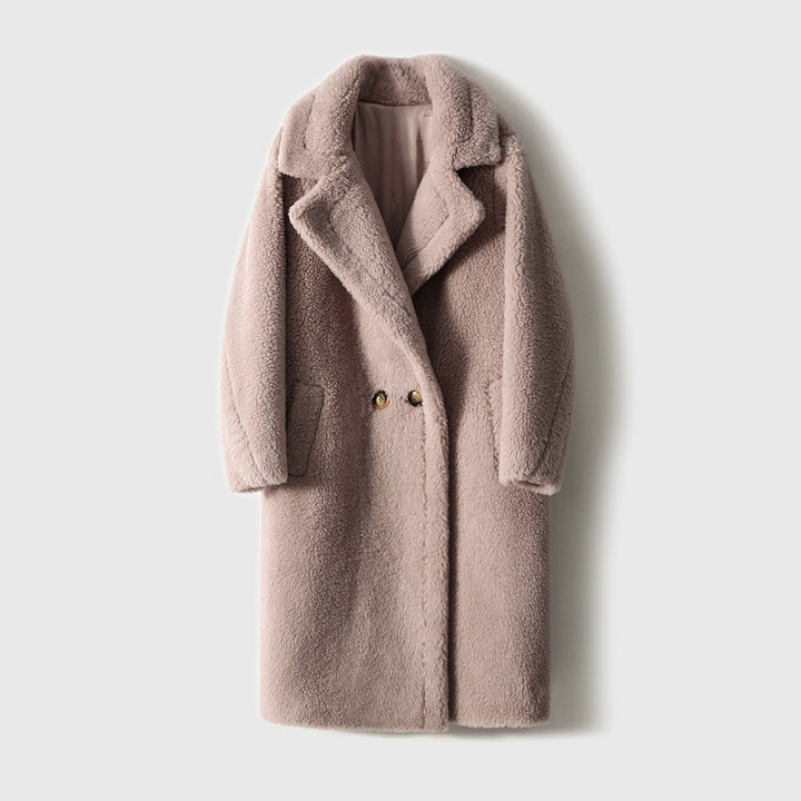 High-quality women's coat made of virgin wool and camel hair