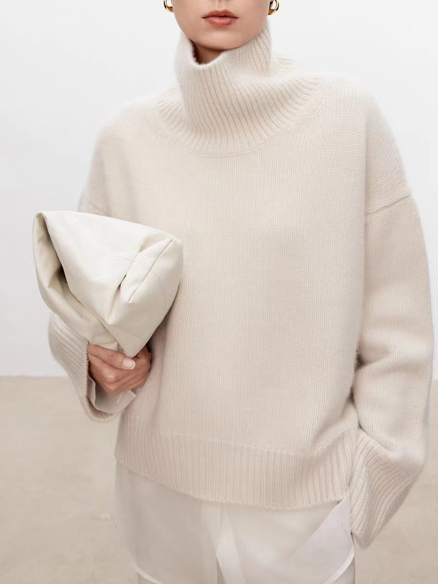 Women's Turtleneck Sweater, Oversized, for Autumn and Winter