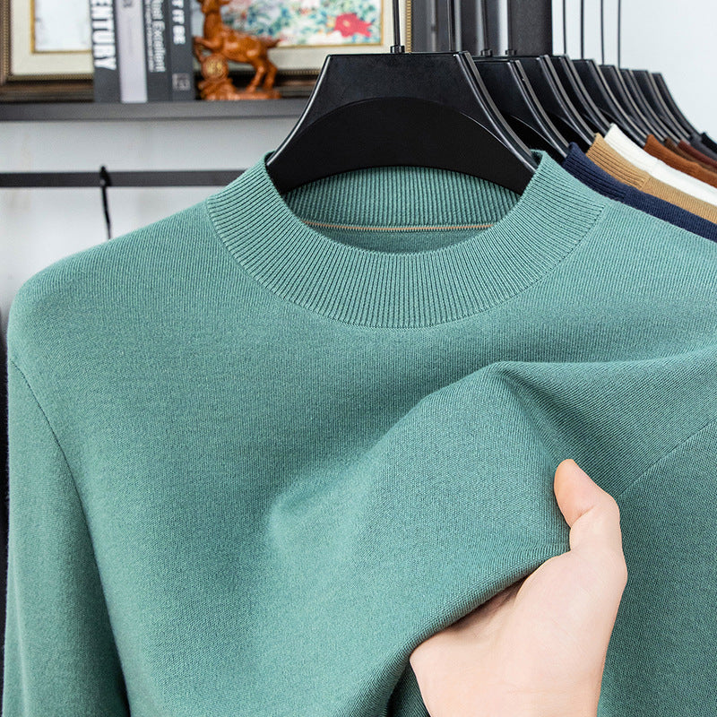 Men's wool sweater, round neck, machine washable