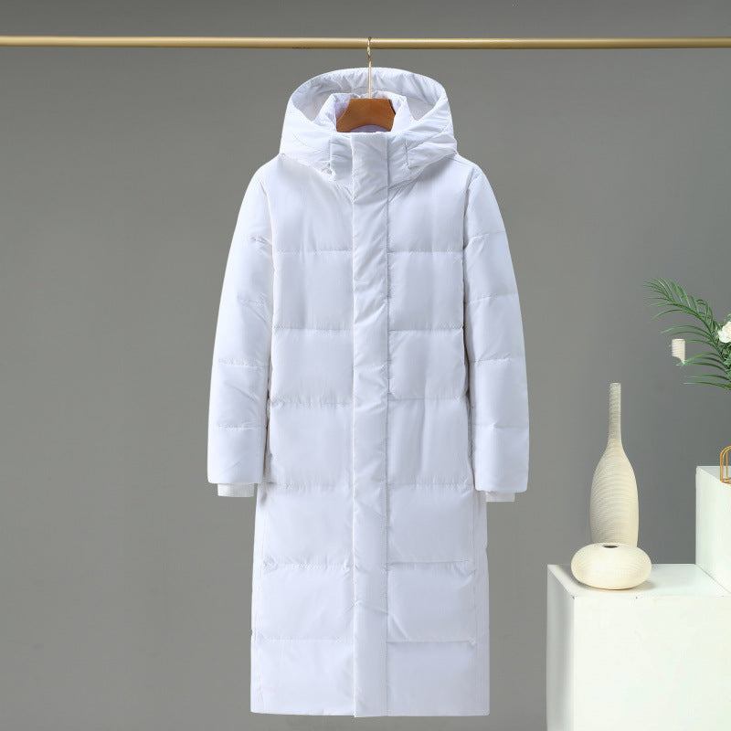 Long down coat, knee-length, for men and women