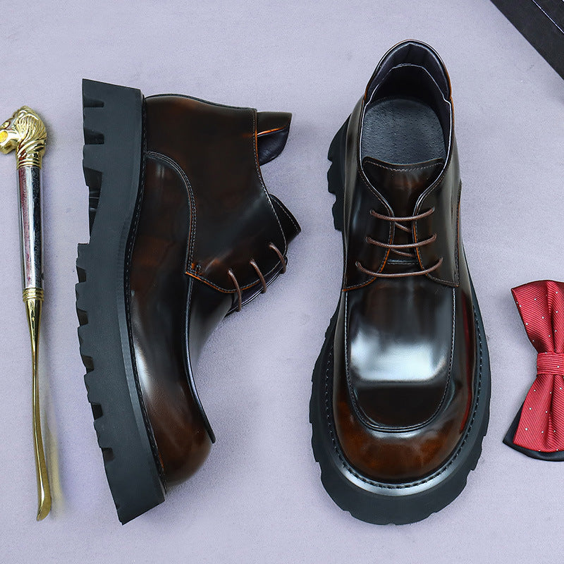 Men's Martin Boots made of cowhide leather with platform sole