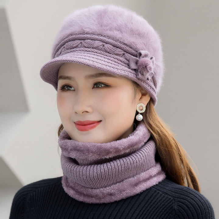 Knit hat and scarf set, warm