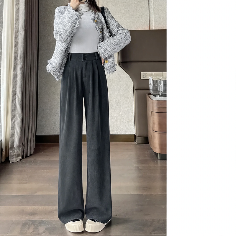 Ladies corduroy pants, wide cut, various lengths