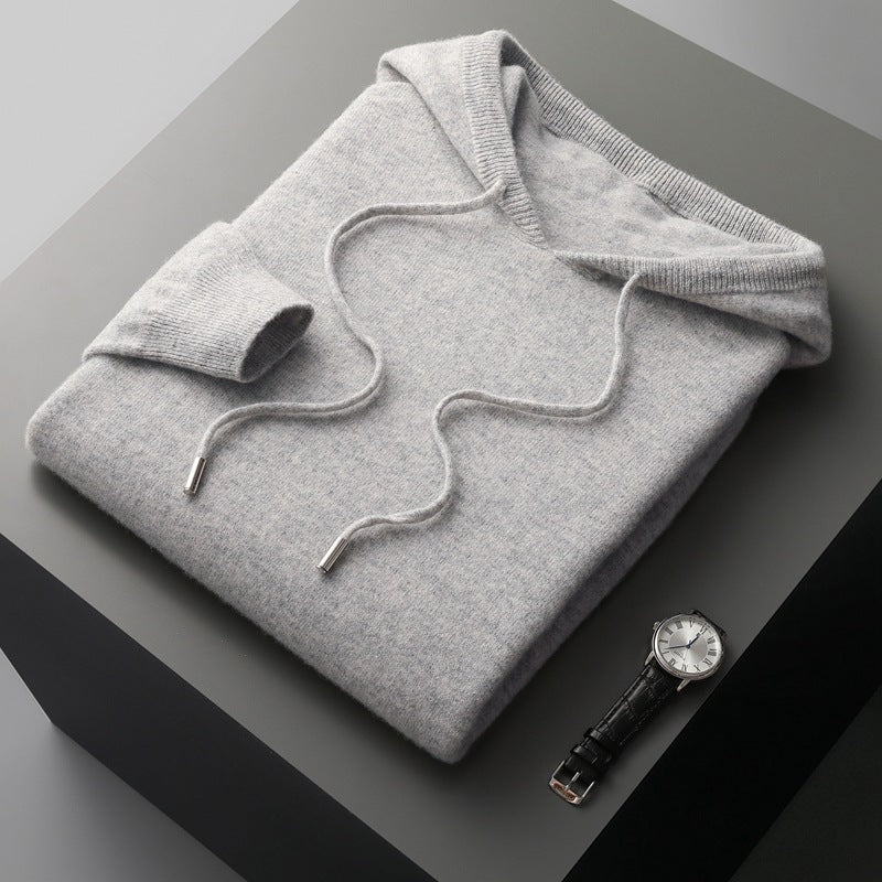 Men's hoodie made of cashmere-wool mix