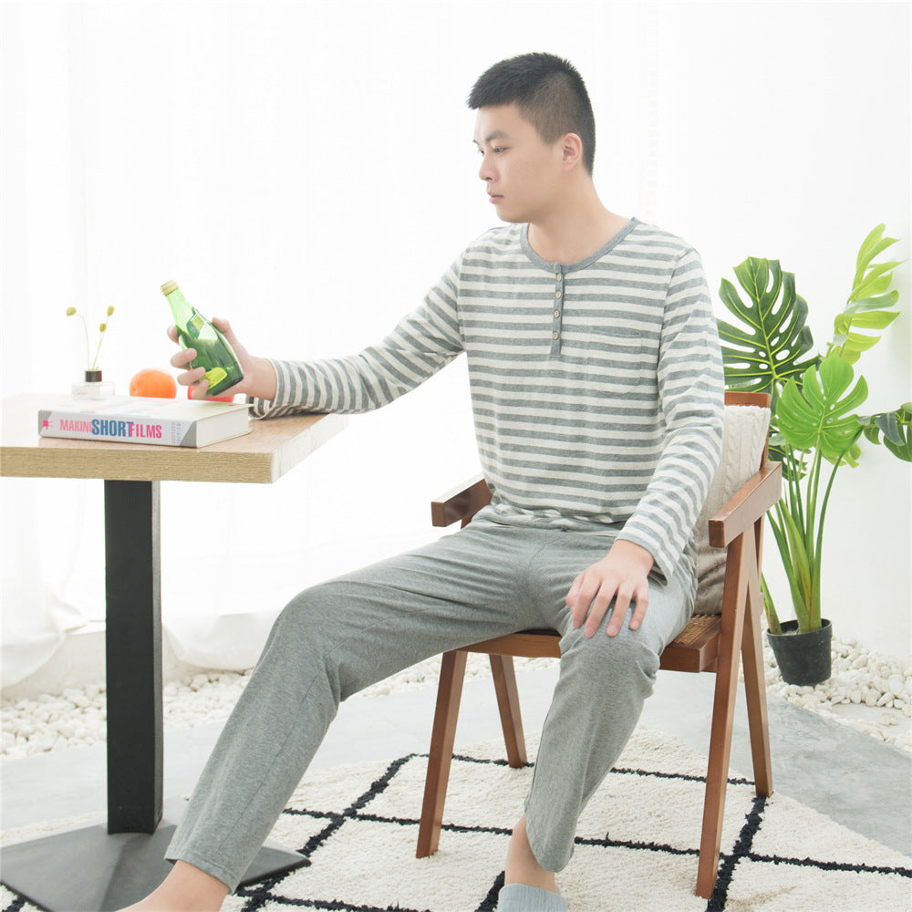 Pair pajamas made of jersey cotton, striped