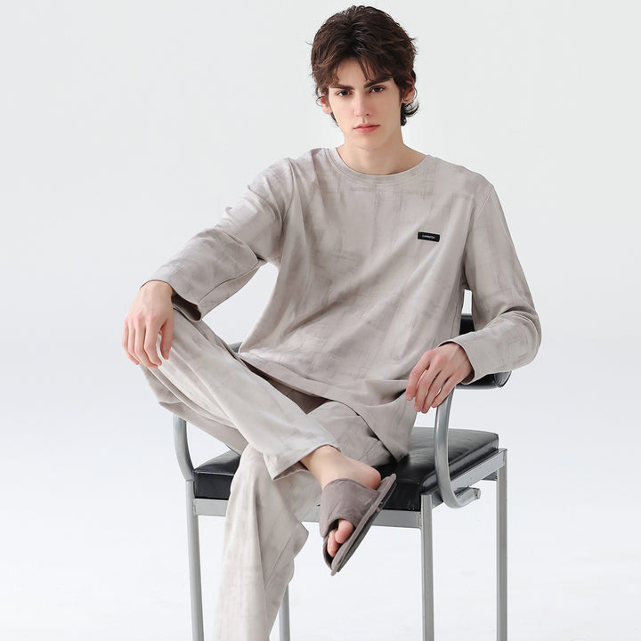 Men's pajama set made from 100% cotton, checkered