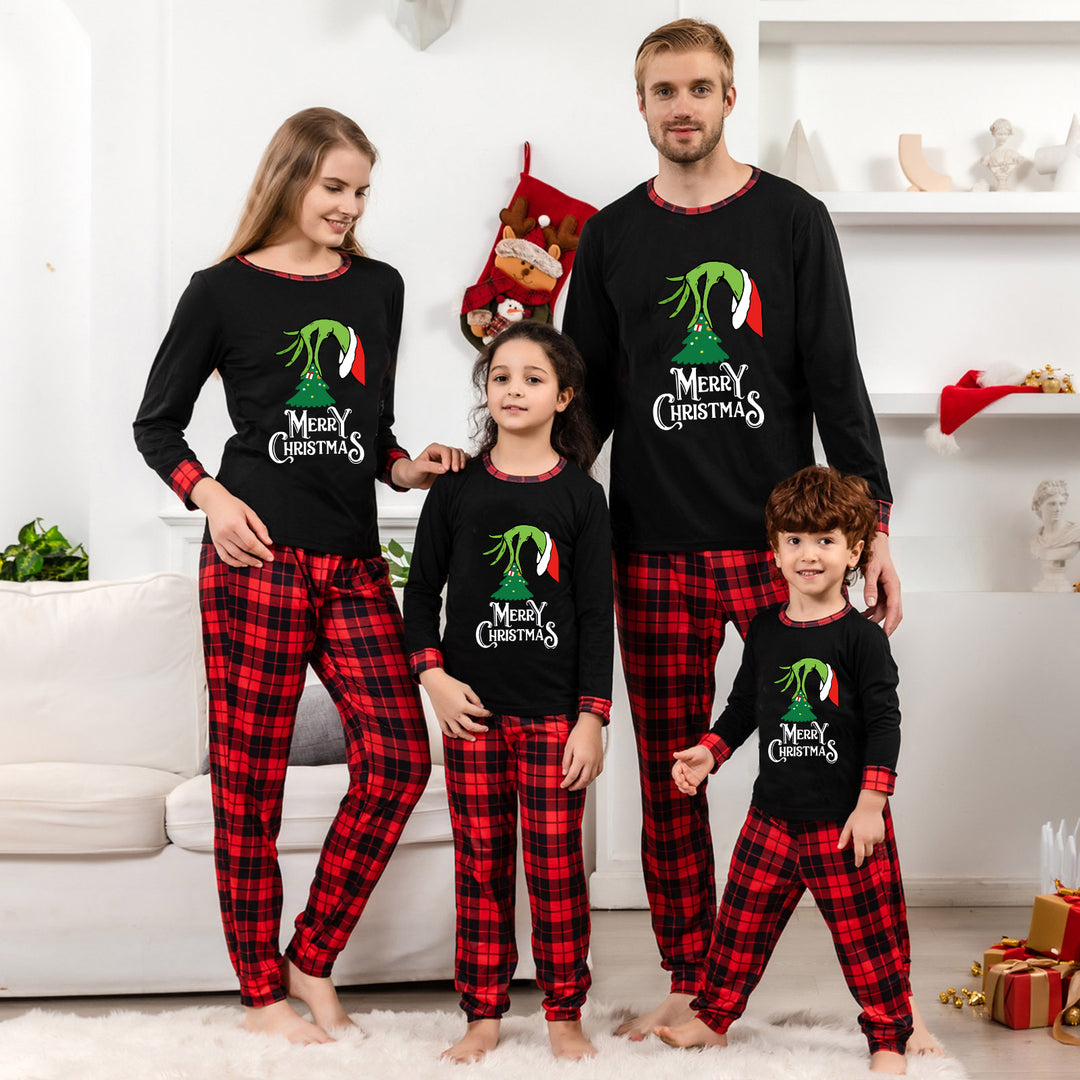 Family Pajama Set with Check Pattern