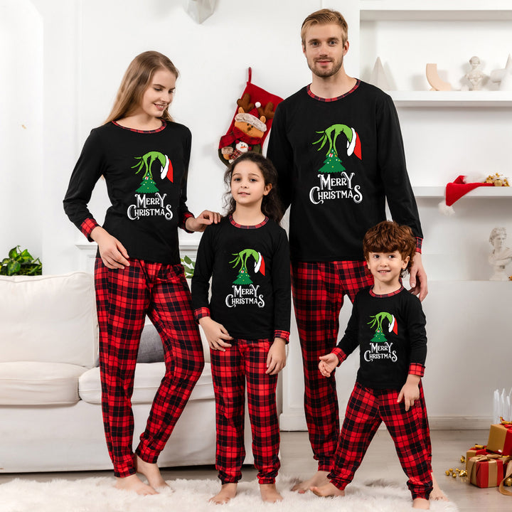 Family Pajama Set with Check Pattern