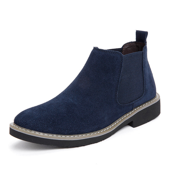 Men's Chelsea boots made of genuine leather, lined