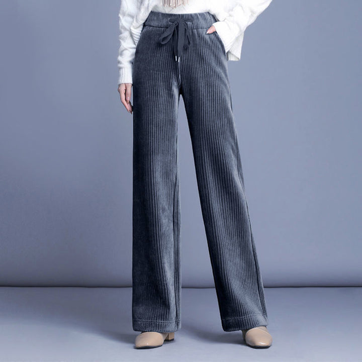 Women's wide-leg corduroy pants, lined