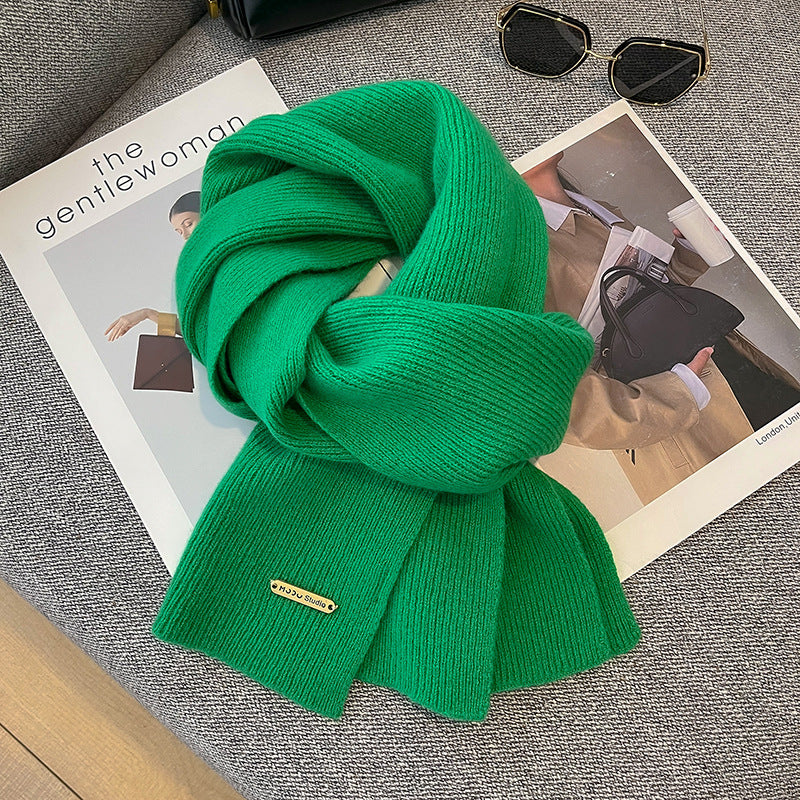 Knitted scarf made of pure wool, 162x33 cm
