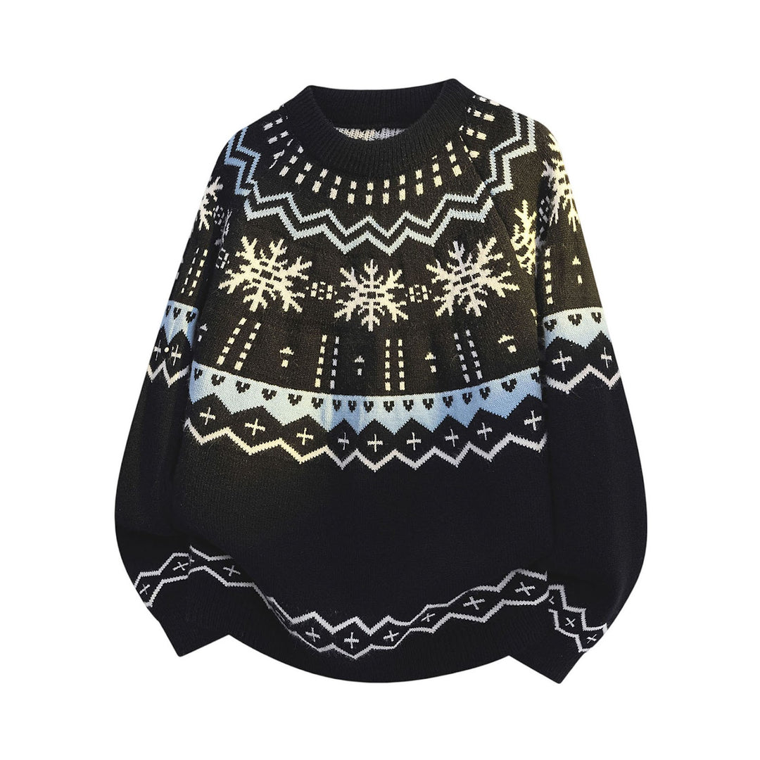 Men's knit sweater with snowflake pattern