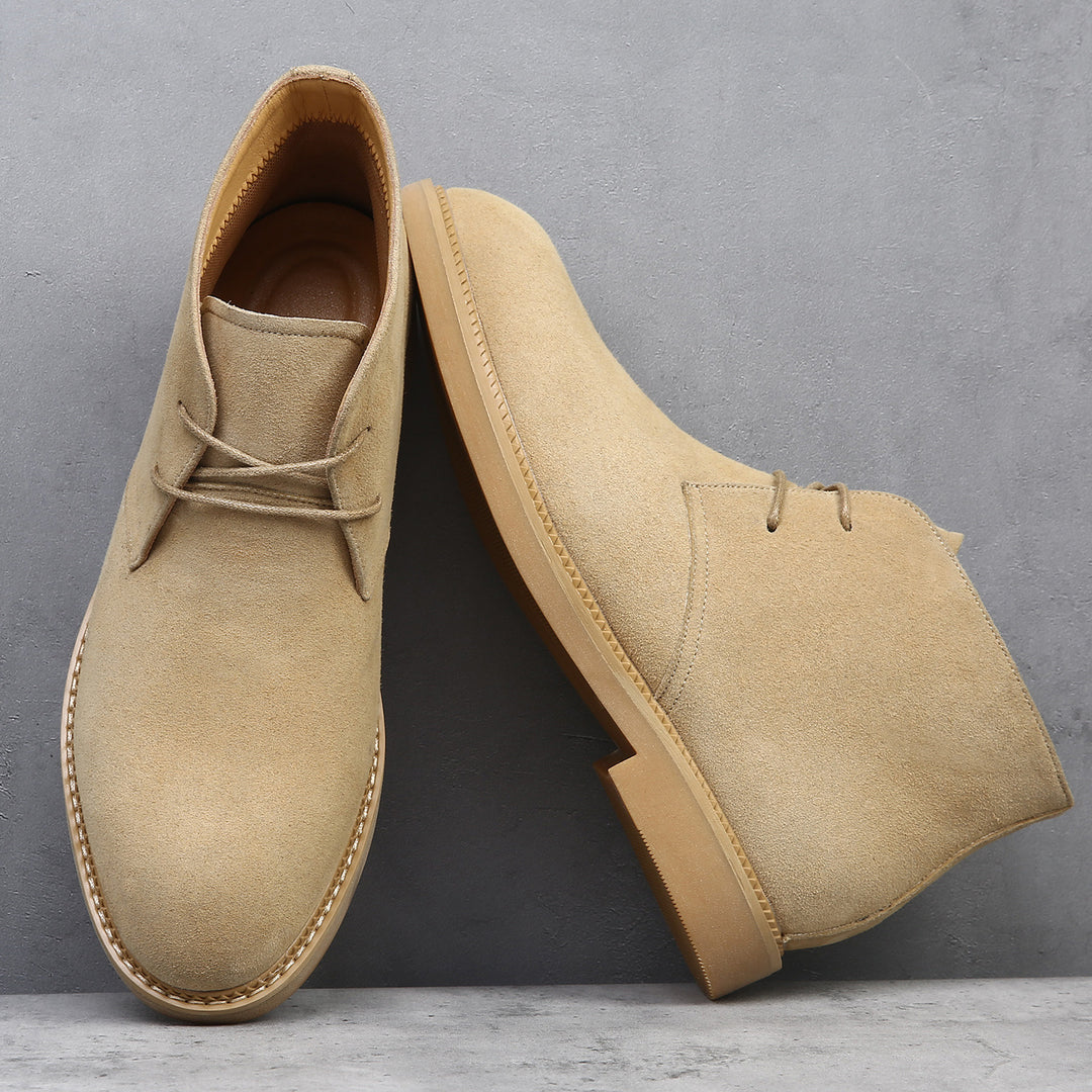 Men's desert boots, suede look, high fit