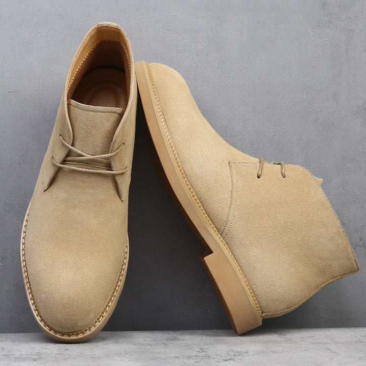 Men's desert boots, suede look, high fit