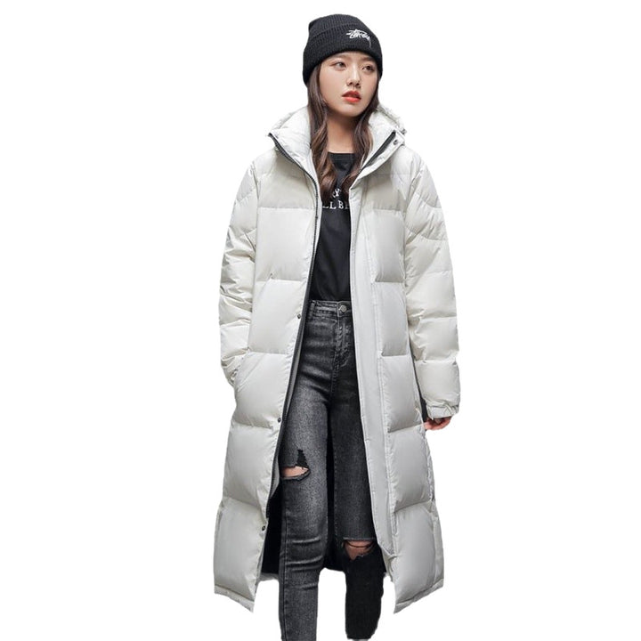 Long down coat for women and men, knee-length