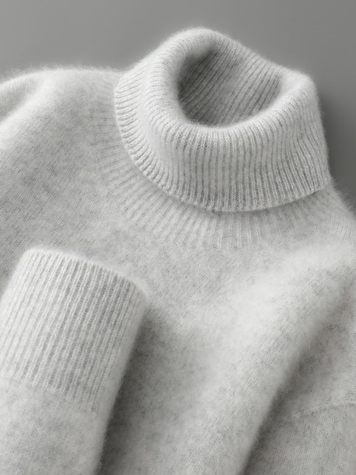 Men's sweater made of 100% wool with stand-up collar