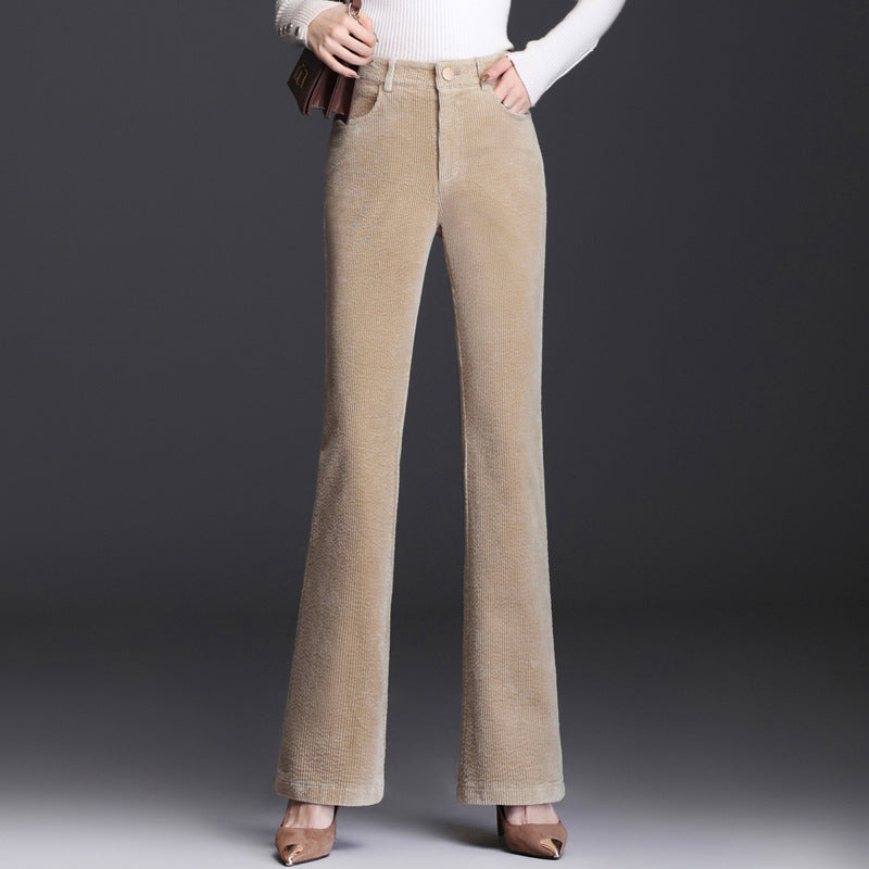Cord-wide-leg-pants with high waist
