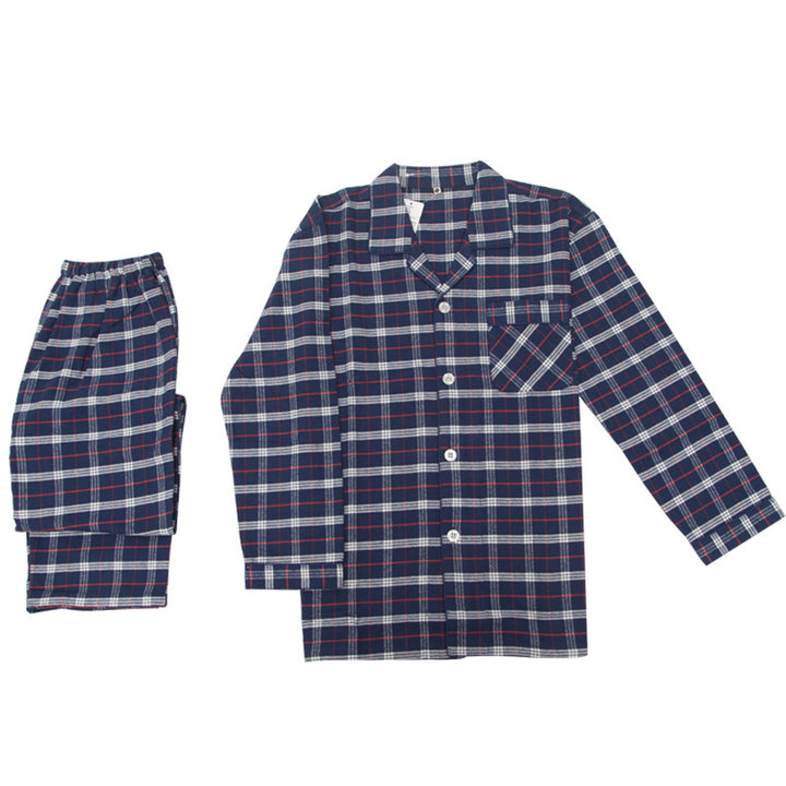 Padded cotton pajamas for men, checkered