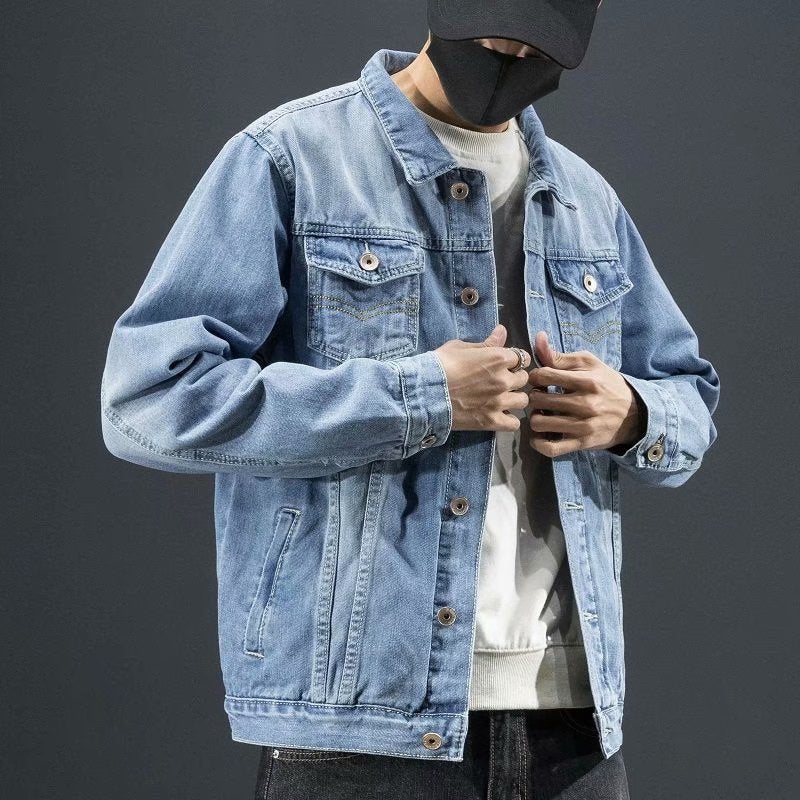 Padded jeans jacket for men