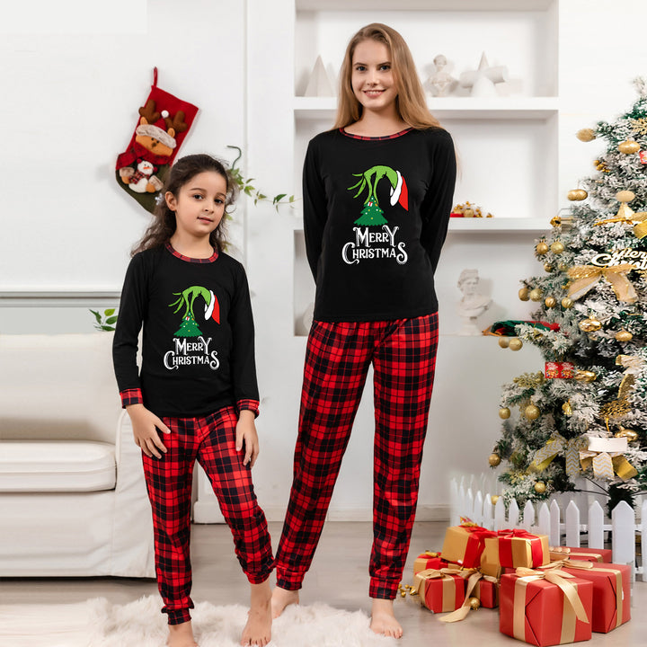 Family Pajama Set with Check Pattern