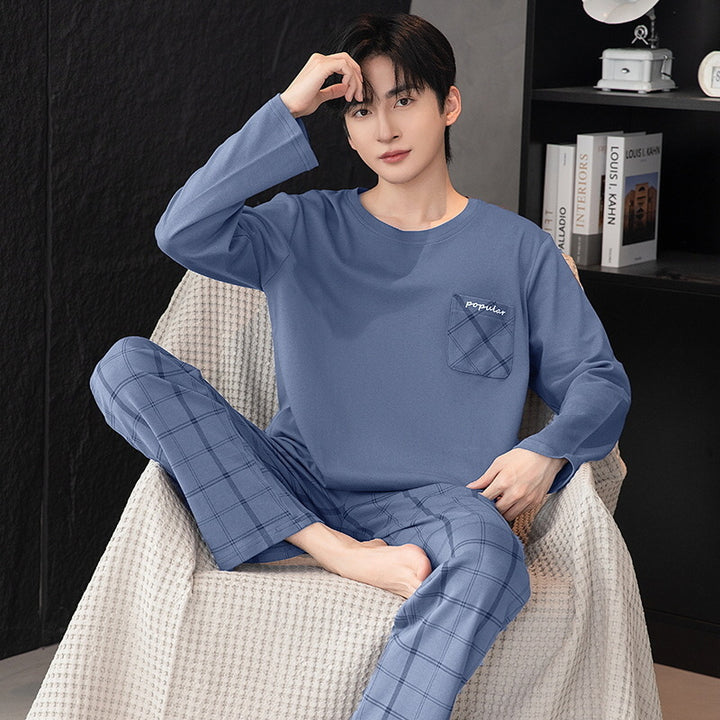 Men's Pajama Set, Crew Neck, Long Sleeve, Lightweight
