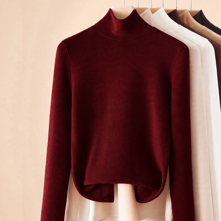 Women's Long Sleeve Undershirt with Stand-Up Collar