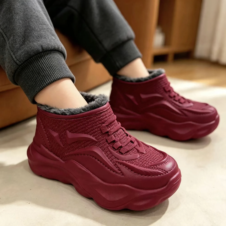 Padded men's winter boots, waterproof, platform
