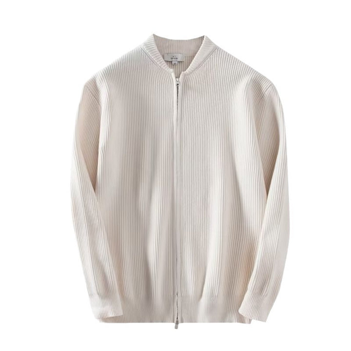 Men's cardigan, zipper, business-casual, solid color