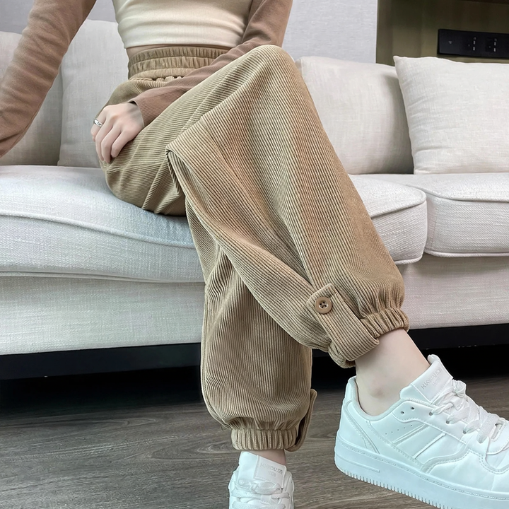 Ladies Cord Cargo Pants, casual fit