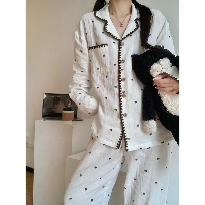 Women's Pajama Set, long-sleeved, for Spring and Autumn