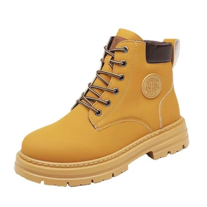 Robust unisex work-style boots, PU leather