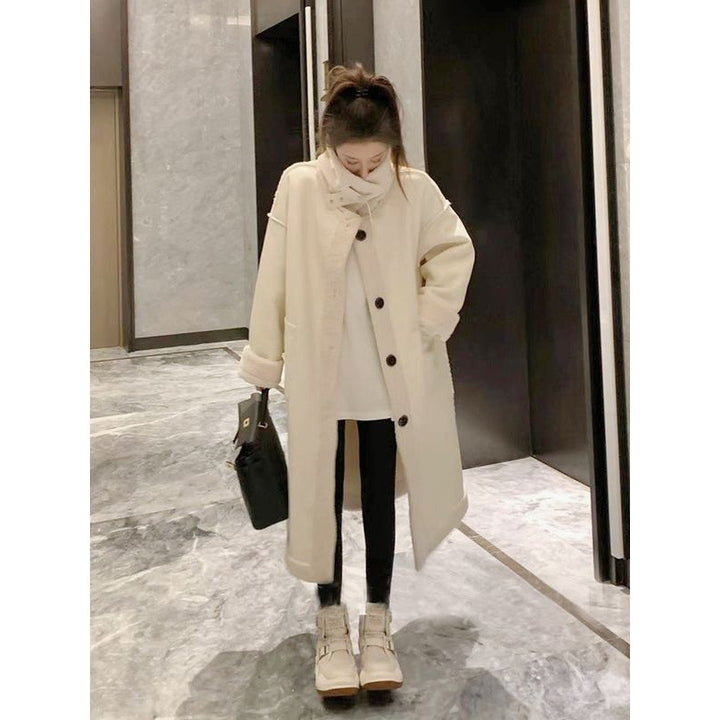 Women's Reversible Coat, Lamb Fur Imitation, Long