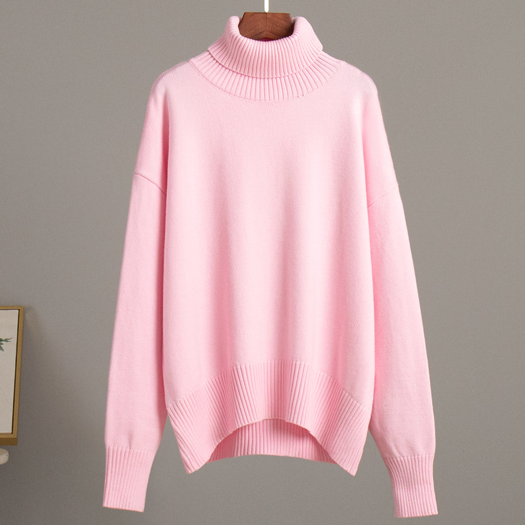 More elegant, loose women's turtleneck sweater