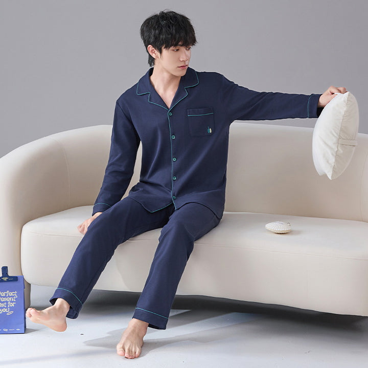Men's Pajama Set, Cotton, Striped