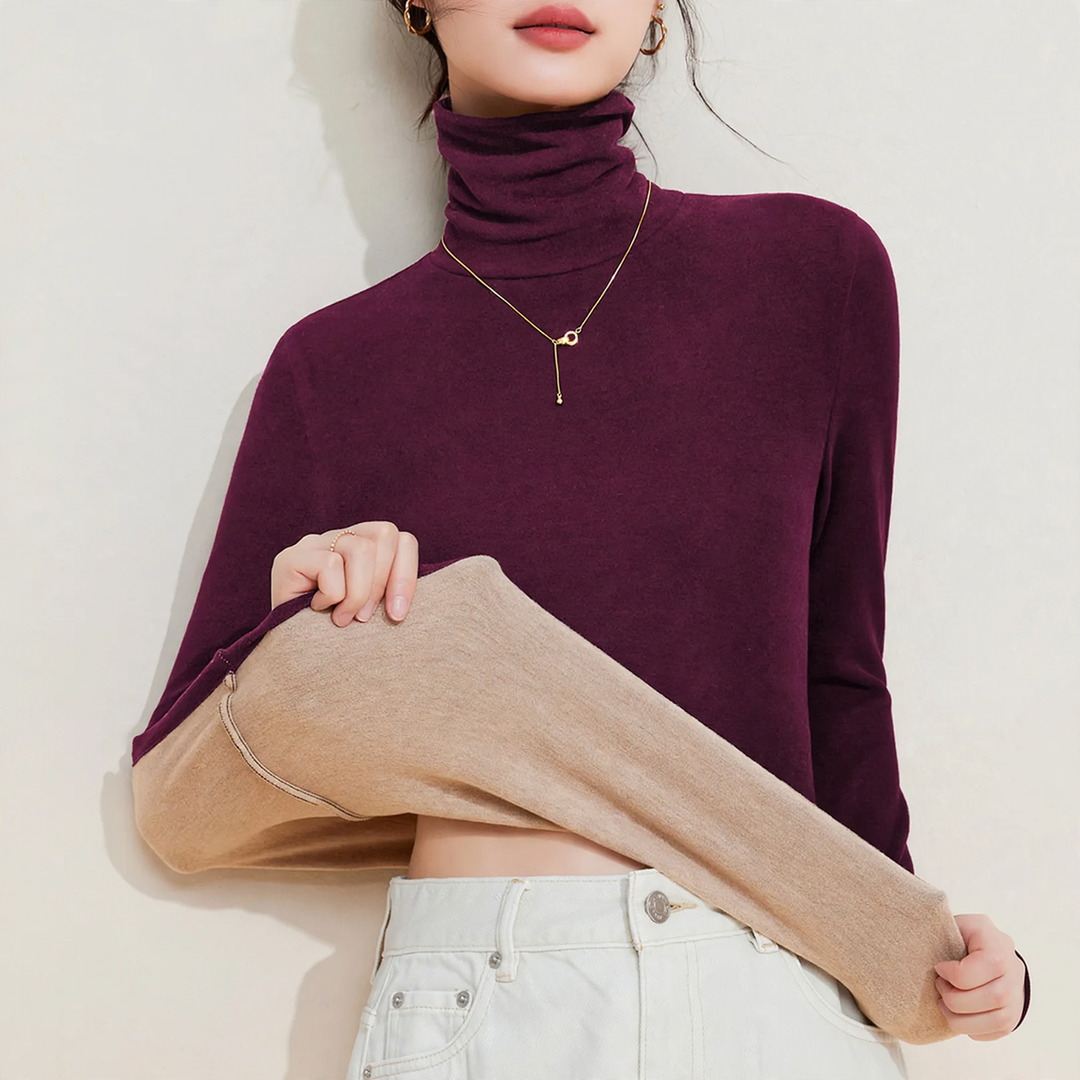 Women's Thermal Undershirt with Stand-up Collar