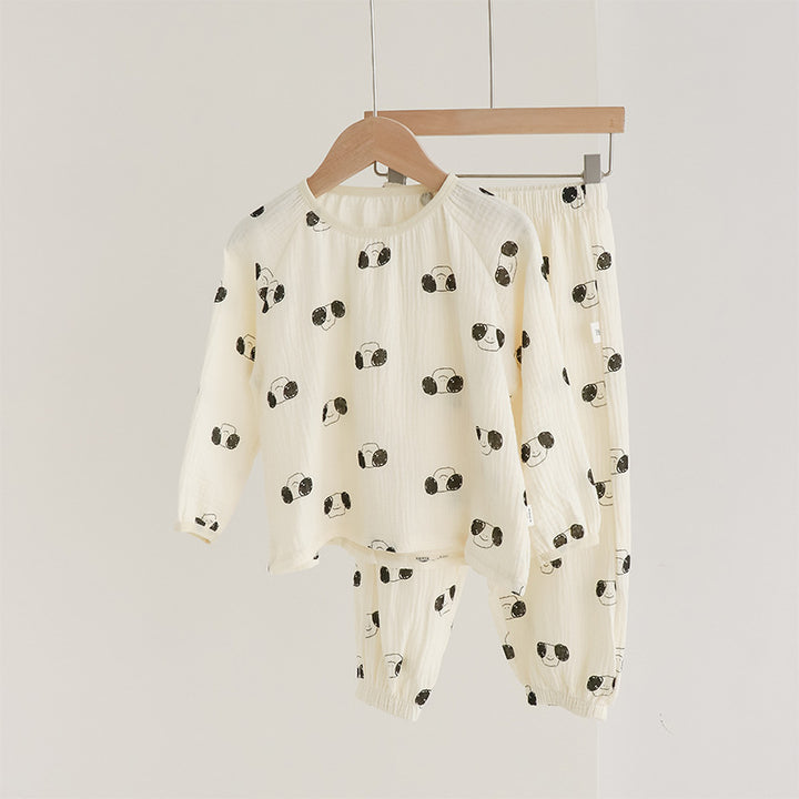 Children's house suit, cotton muslin, long-sleeved