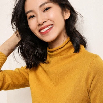 Women's turtleneck sweater, slim fit