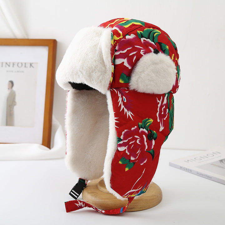 Plush set with hat, scarf, and gloves, ladies, winter