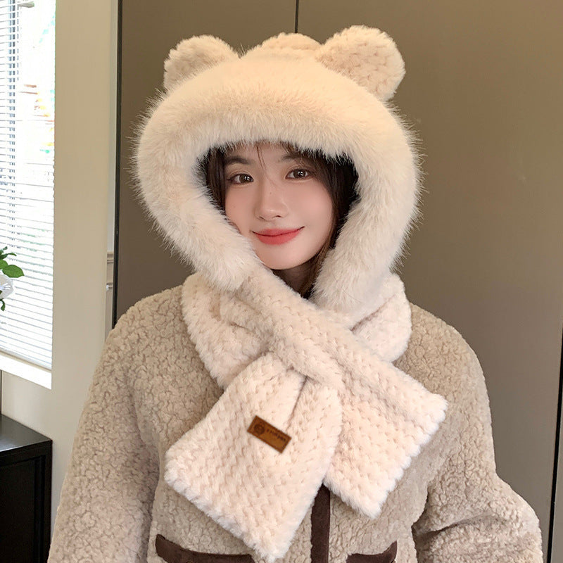 Plush set with hat and scarf