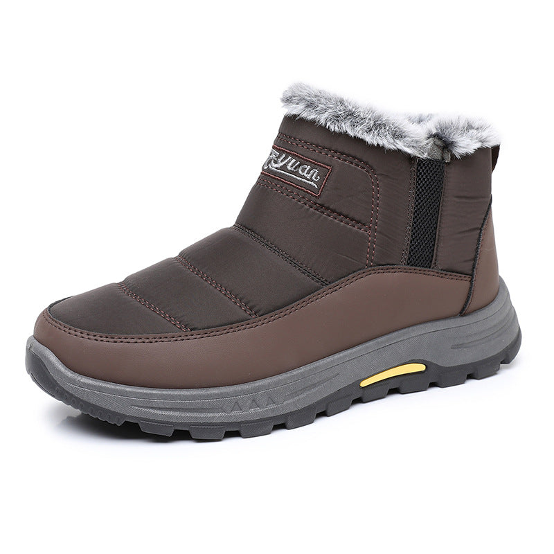 Padded men's winter boots, mid-height shaft