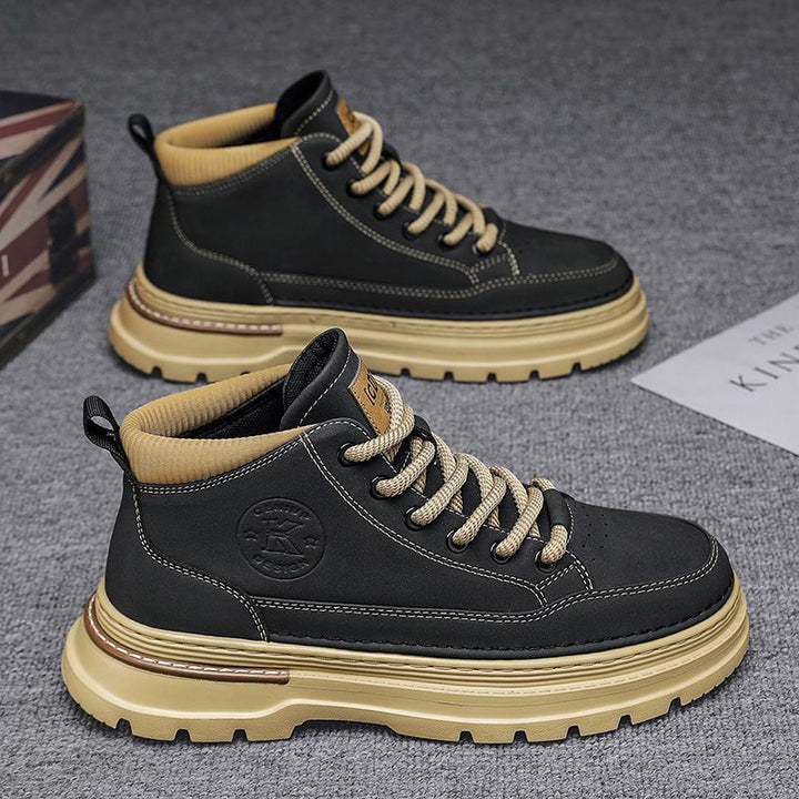Men's vintage style boots, breathable