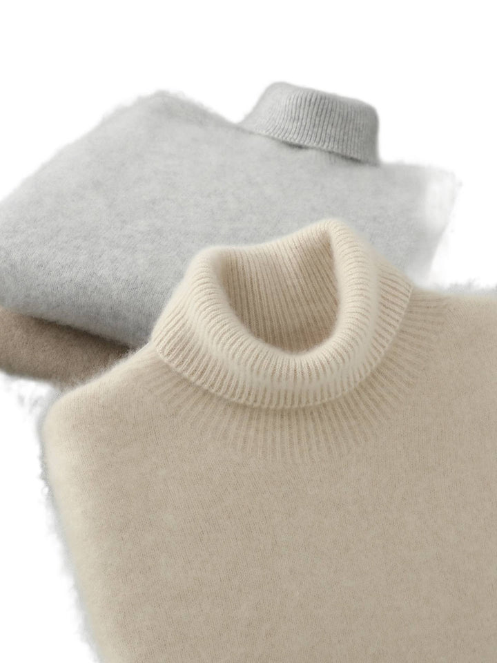 Men's sweater made of 100% wool with stand-up collar
