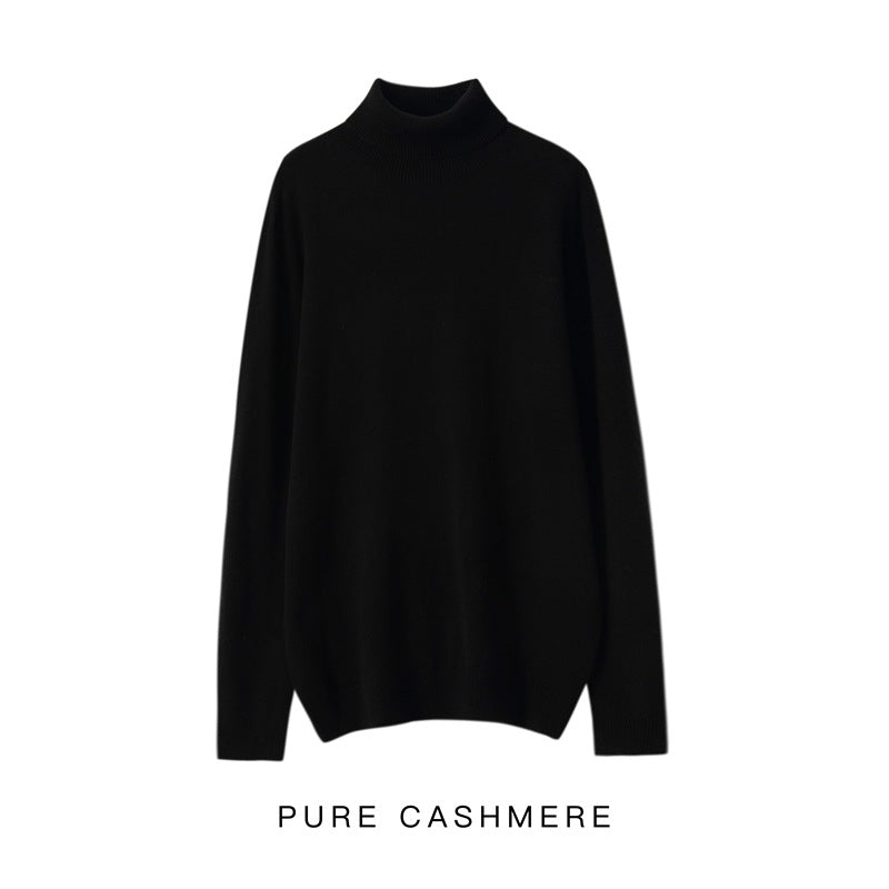 Men's turtleneck sweater made of pure wool, knitted