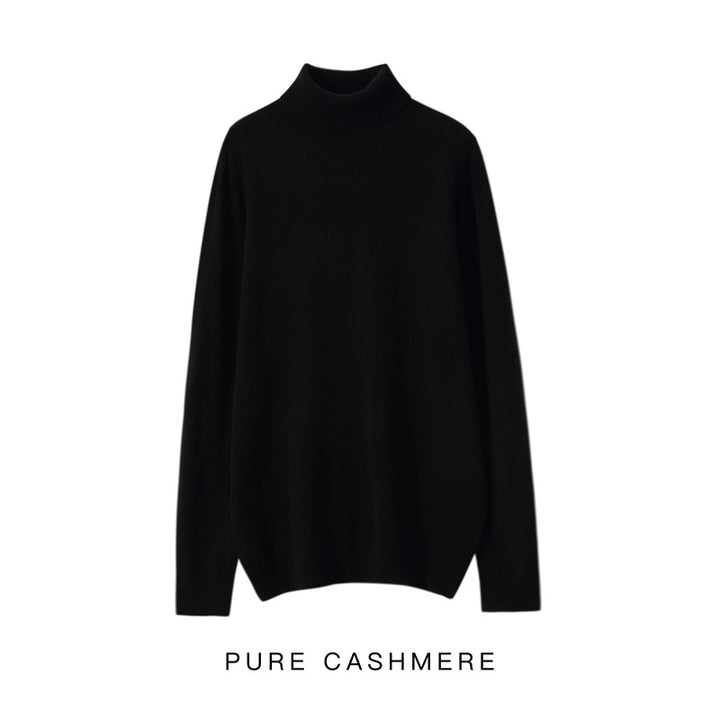 Men's turtleneck sweater made of pure wool, knitted