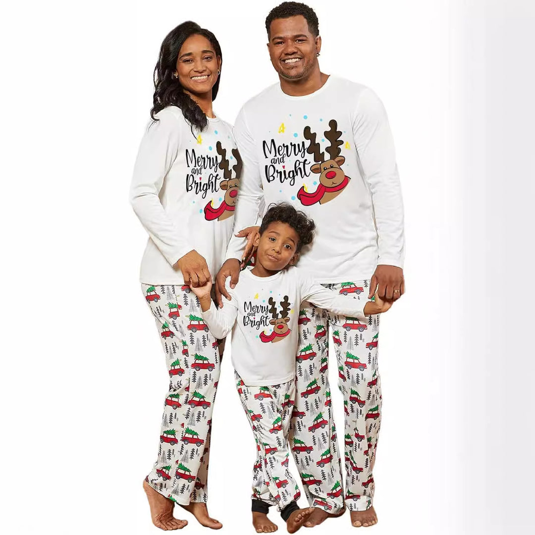 Christmas Family Pajama Set with Print Design