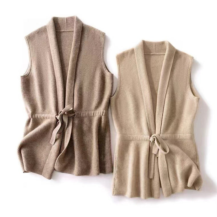 Ladies' wool vest, tailored, knitted