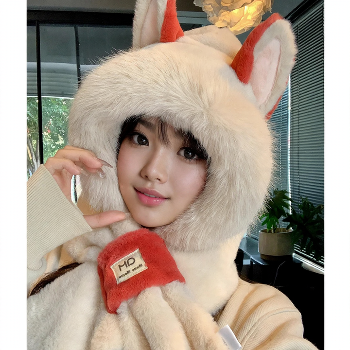Plush Set: Hat, Scarf and Gloves in One