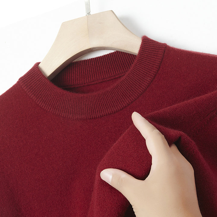 Men's cashmere sweater, solid color, warming