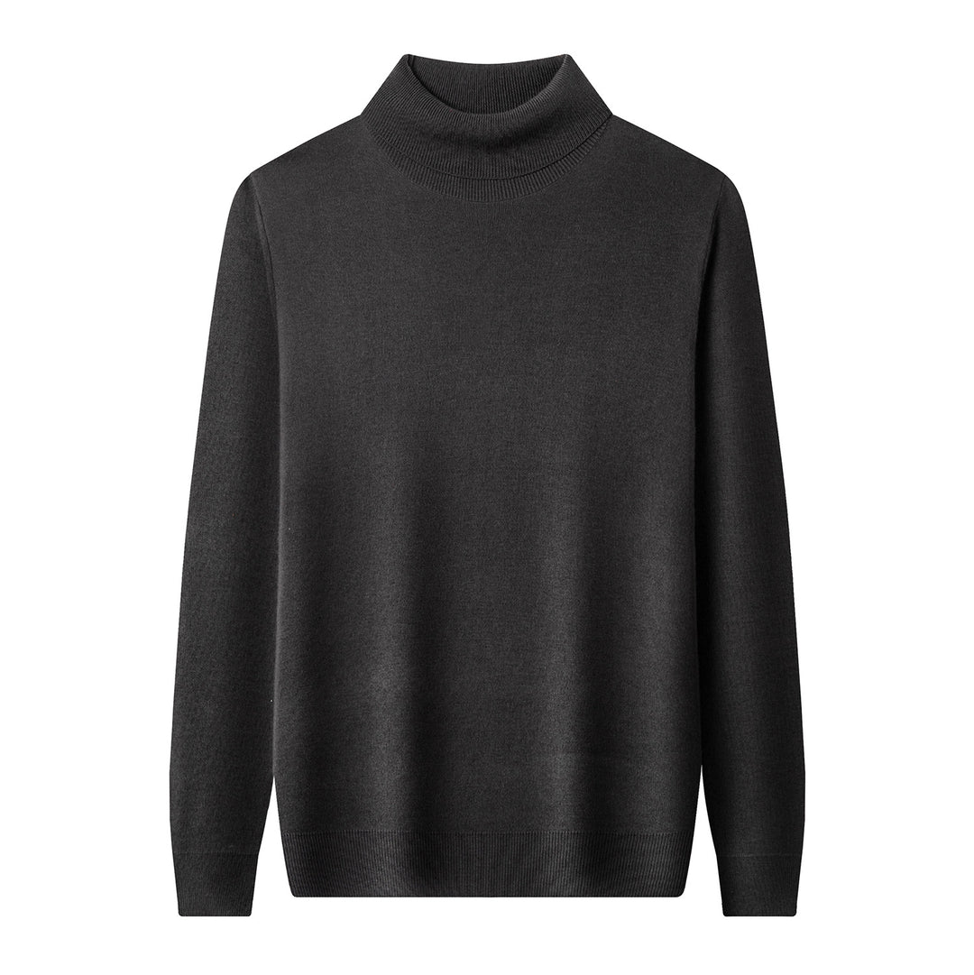Men's wool sweater, standing collar, warm