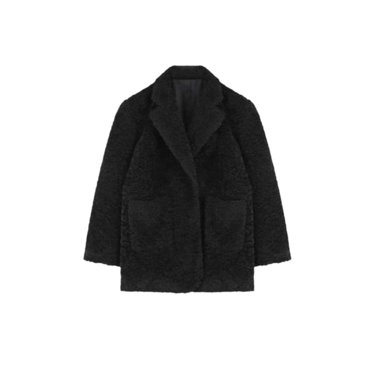 Thick lamb fleece coat in teddy style for women